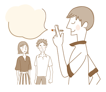 煙草を吸う男性