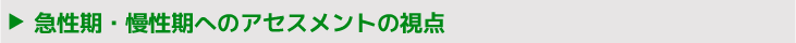 急性期・慢性期へのアセスメントの視点