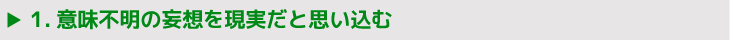 1.意味不明の妄想を現実だと思い込む