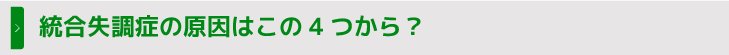 統合失調症の原因はこの4つから？