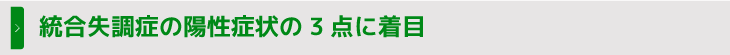 統合失調症の陽性症状の3点に着目