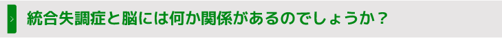 統合失調症と脳には何か関係があるのでしょうか？