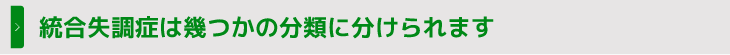 統合失調症は幾つかの分類に分けられます